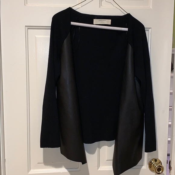 Zara Knit Cardigan with Leather details - Picture 2 of 8